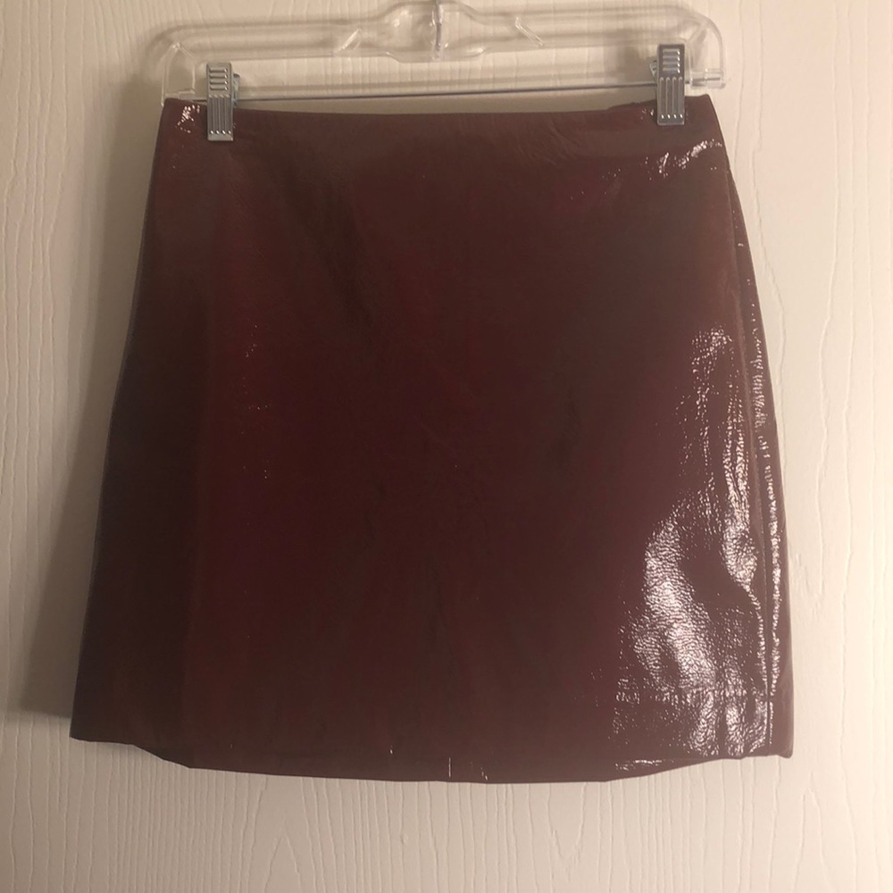 Express Faux Patent Leather Mini Skirt Sz4